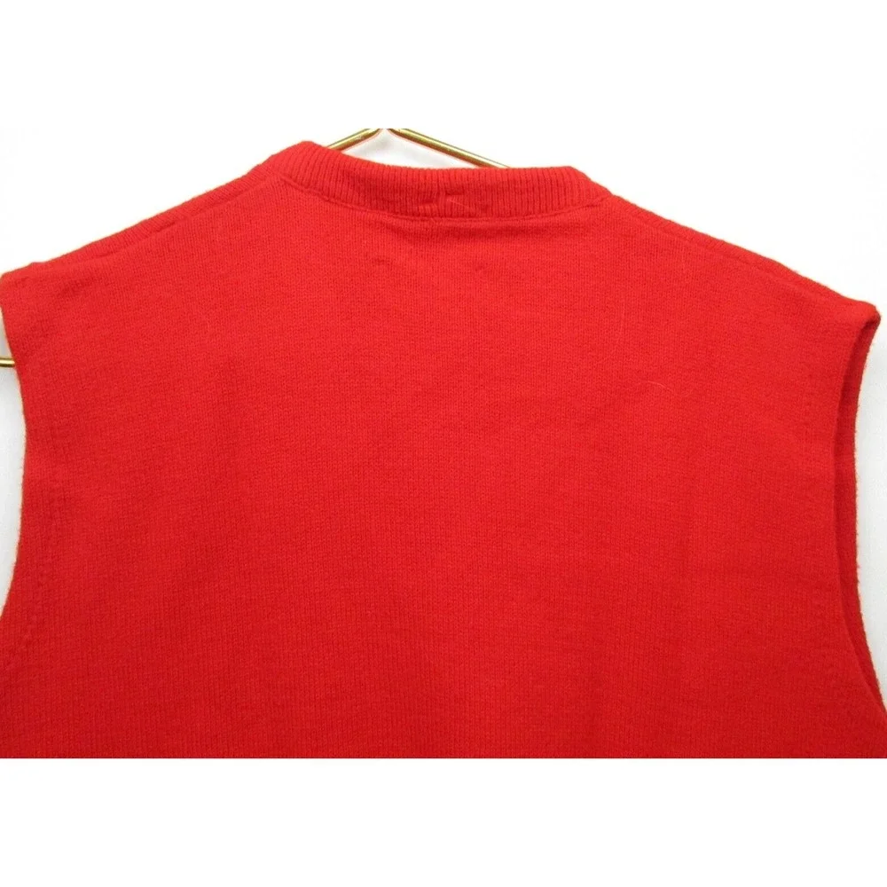Vintage‎ Royal Jeff Golf . Sweater Vest XL Jeff Lamb Virgin Lambs wool Red